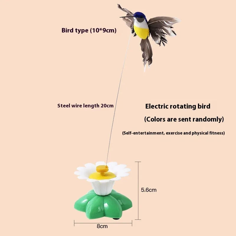 Automatic cat teaser electric rotation toy with plastic body in butterfly colour option