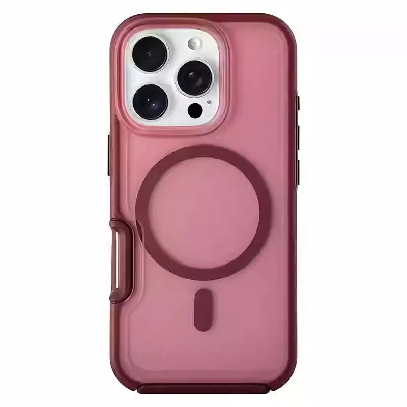 Matte frosted anti-fall magnetic phone case for Apple iPhone, available in multiple colours