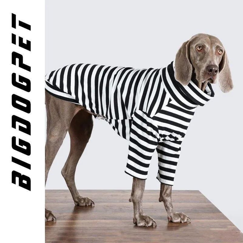 Large breed dog clothing with thin inner lining in black and white colour options