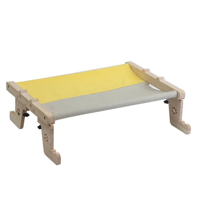 Wooden cat hanging bed hammock mounted on wall with seven style options