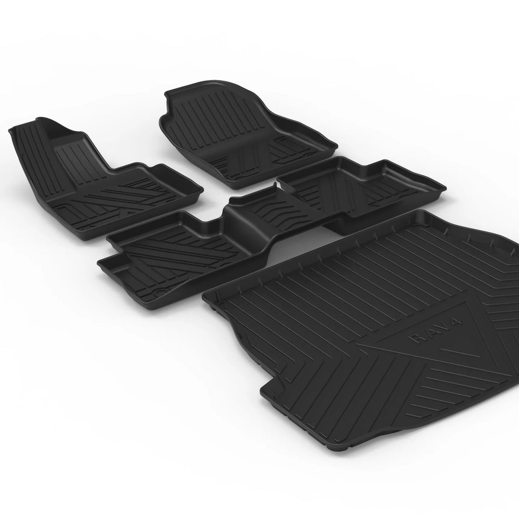 Black carbon fibre pattern TPE car boot liner mat for tailgate protection