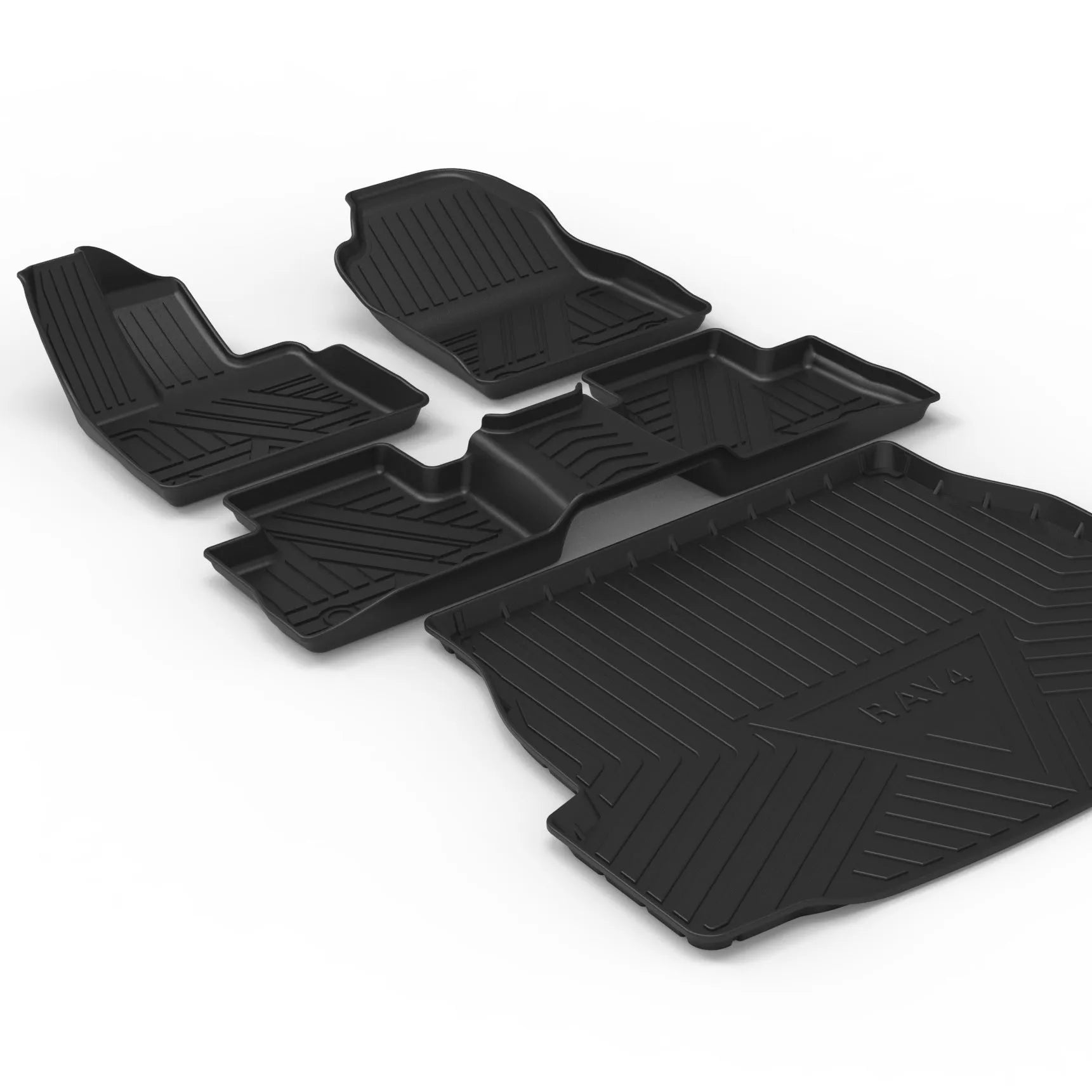 Black carbon fibre pattern TPE car boot liner mat for tailgate protection