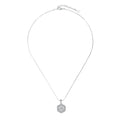 925 silver flower shape necklace for women with platinum electroplated finish and geometric floral pendant