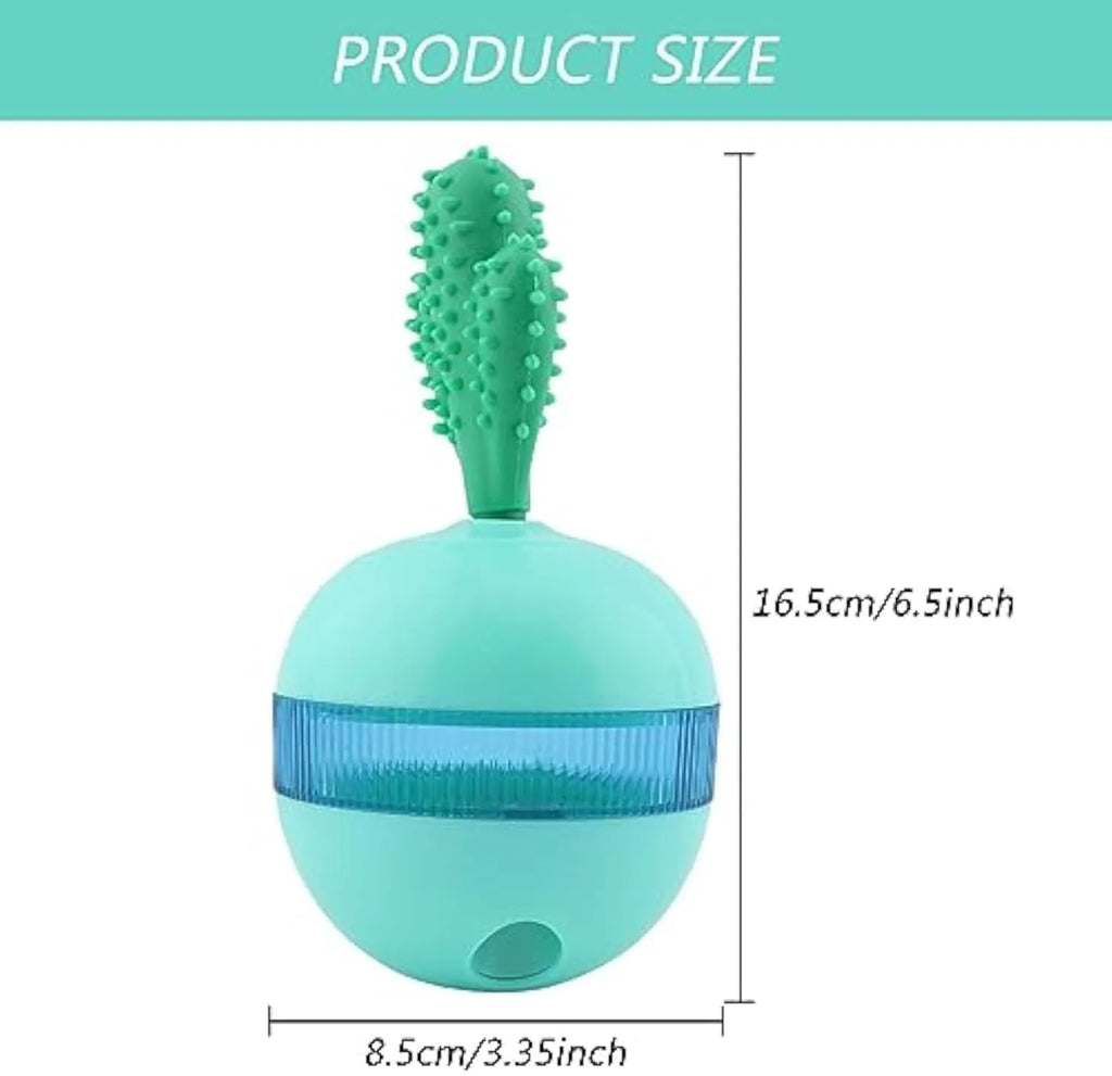 Blue durable rubber treat dispensing tumbler ball toy for medium large dogs