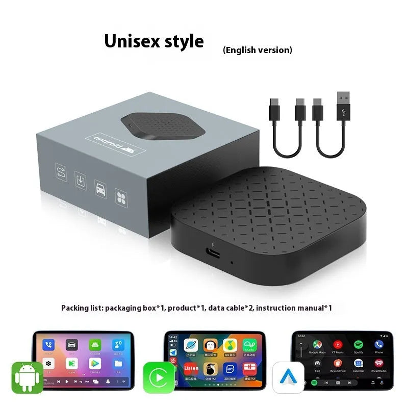 Black Box Car System Android wired to wireless CarPlay smart box with ABS PC casing