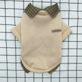 Grey dog sweater with detachable hoodie collar and thin velvet polyester construction