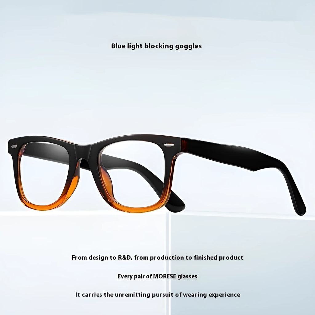 Retro TR90 optical glasses with anti-blue light lenses in full-frame box-style design
