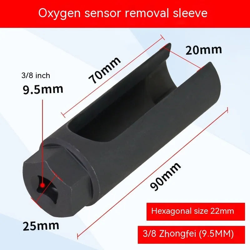 Black chromium vanadium steel oxygen sensor sleeve with 22mm diameter for vehicle sensor protection