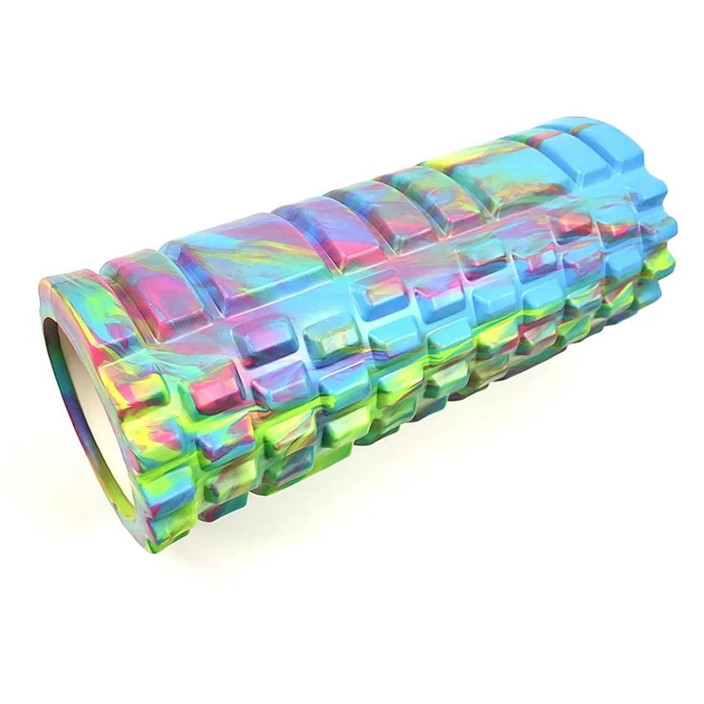 33cm camouflage pattern EVA foam roller in blue green yellow colour for fitness massage
