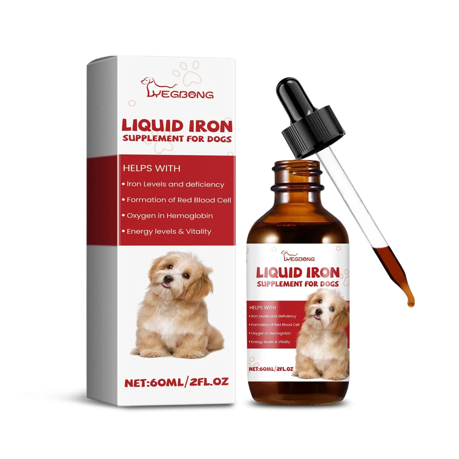 60ml pet dog syrup bottle with mild ingredient supplement formula