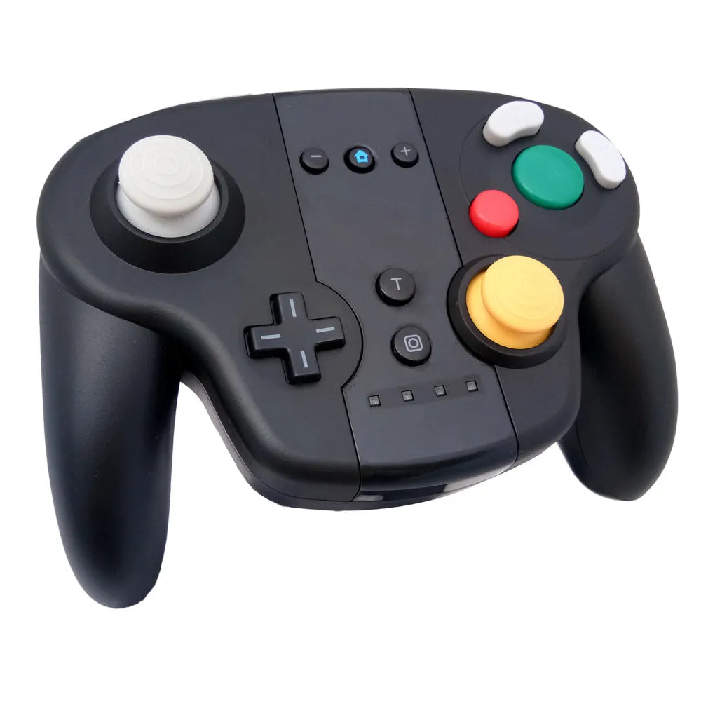 Black wireless gamepad controller with colourful packaging for Nintendo Switch and Windows PC