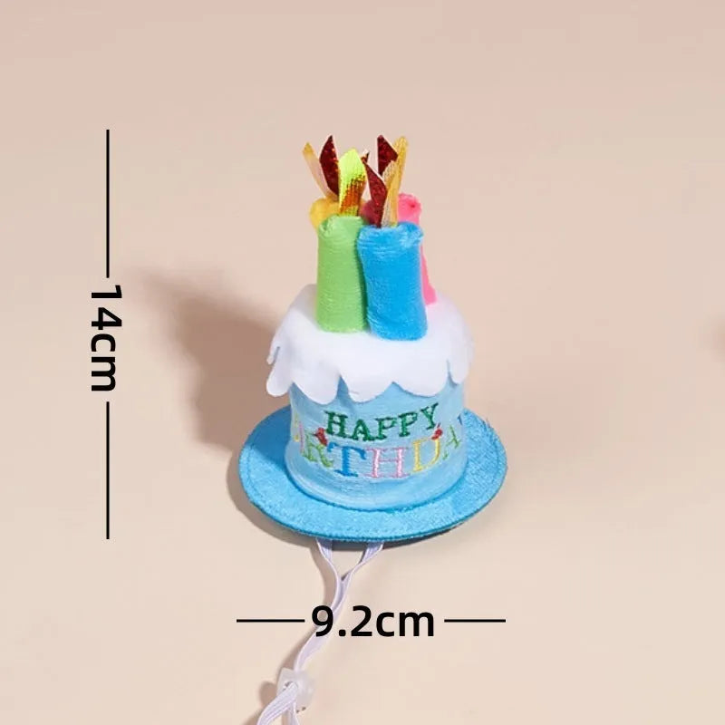 Cartoon printed dog birthday hat and drool towel set in polyester
