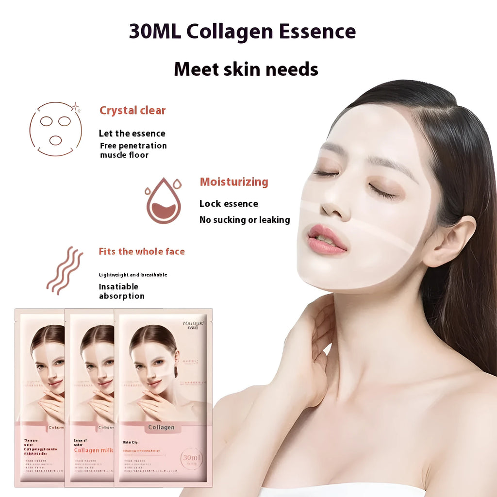 Collagen lotion mask box with water-sensitive facial sheet masks for ladies, suitable for neutral oily dry mixed skin 30ml each