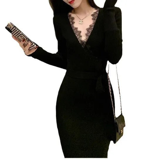 Black women's slim-fit princess dress style skirt on a hanger.