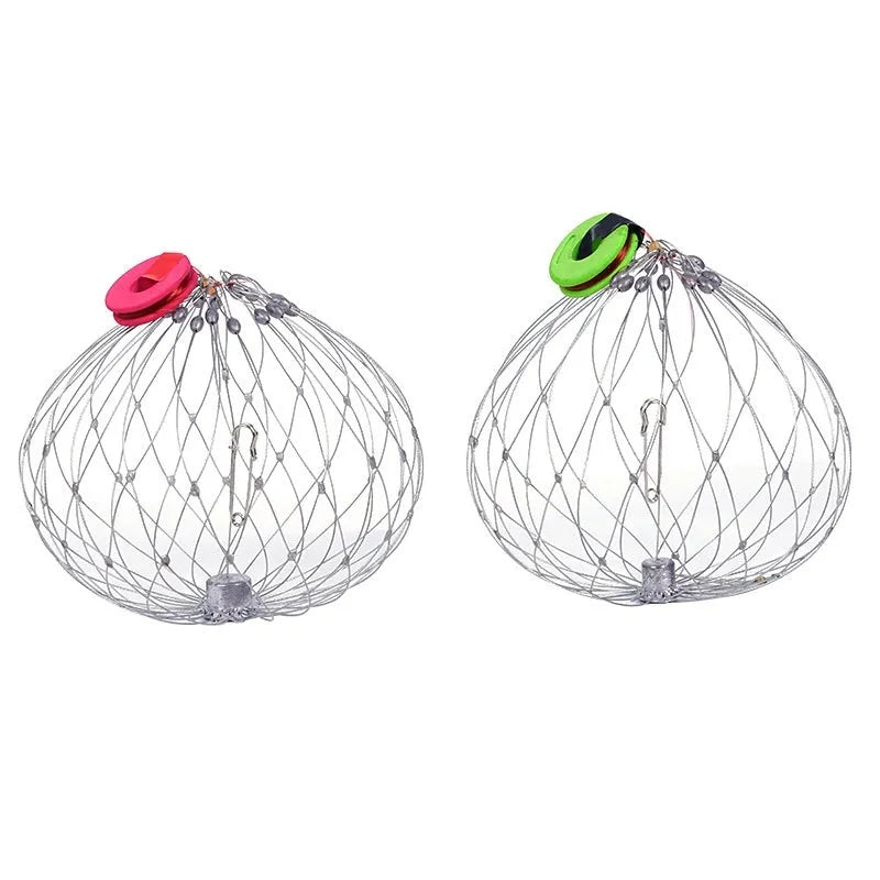 Stainless steel wire automatic opening closing crab net 52cm diameter 20 steel wires for blue crab catching