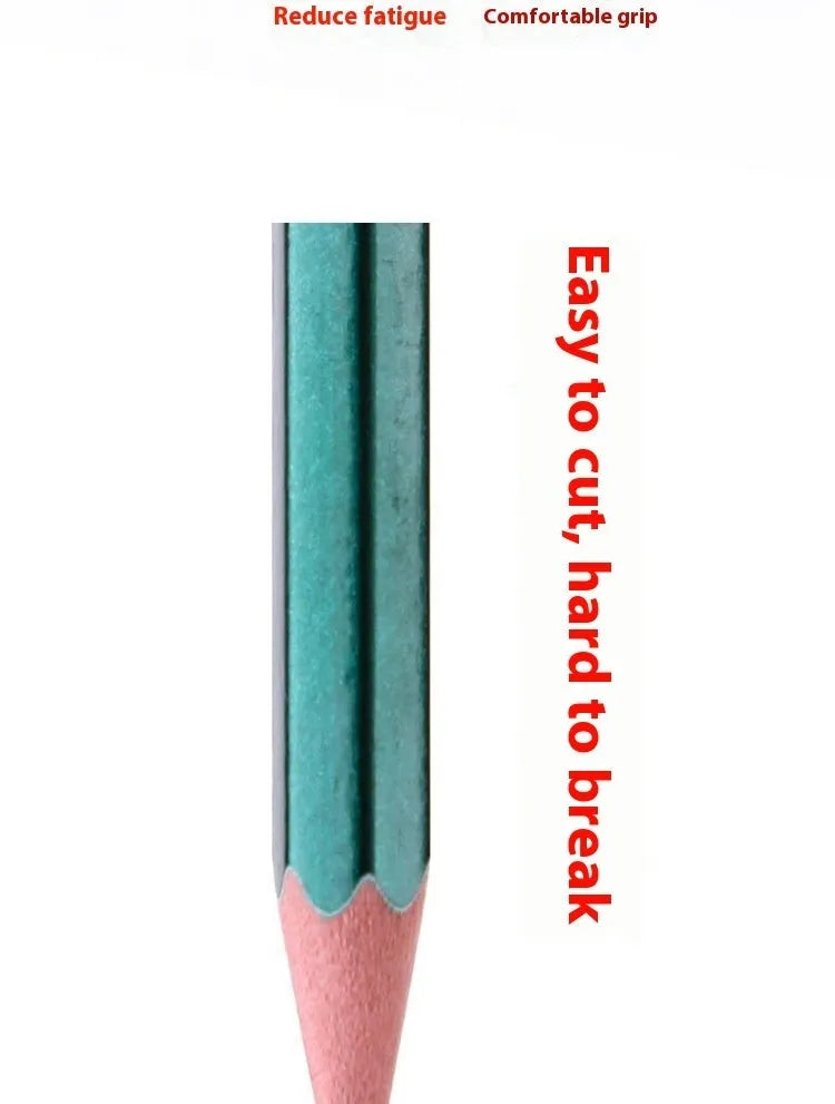 Green hexagonal wooden pencils with HB and 2B graphite grades in pack of 10
