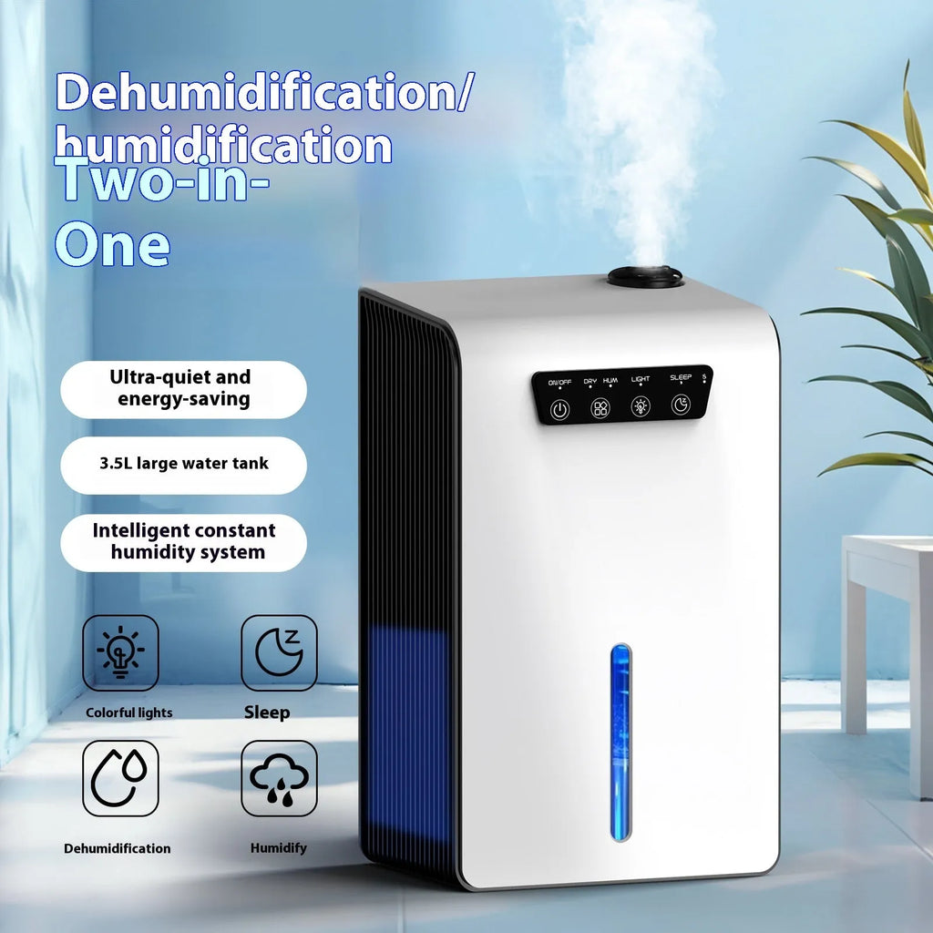 Milky white compact household dehumidifier with water tank for bedrooms up to 20 square metres.