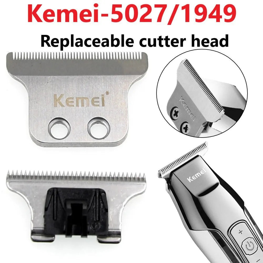 Barber scissors with LCD display showing battery status and stainless steel cutting blades