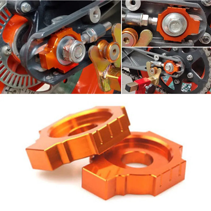 Orange KTM motorcycle rear fork regulator screw pair for DUKE 200 390 990