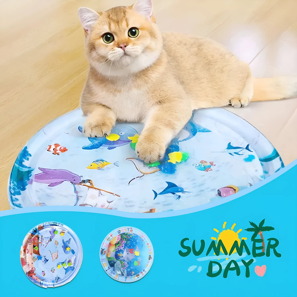 Summer cooling pet water bed PVC ice pad with underwater design for cats and dogs