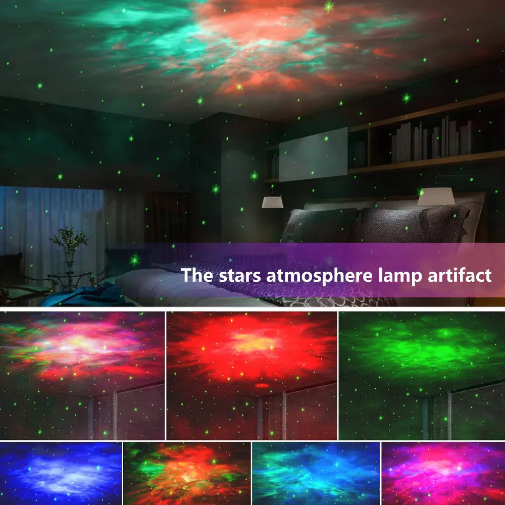 Astronaut starry sky projection lamp with Bluetooth audio, remote control, USB cable, and bottom seat, 8.8x7.6x12.5cm.