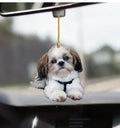 Clear acrylic car hanging pendant with cartoon character design for interior decoration