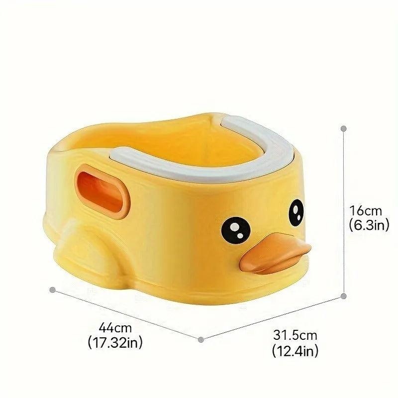 Blue PVC duck-shaped pet bath tub for dogs and cats on a plain background.