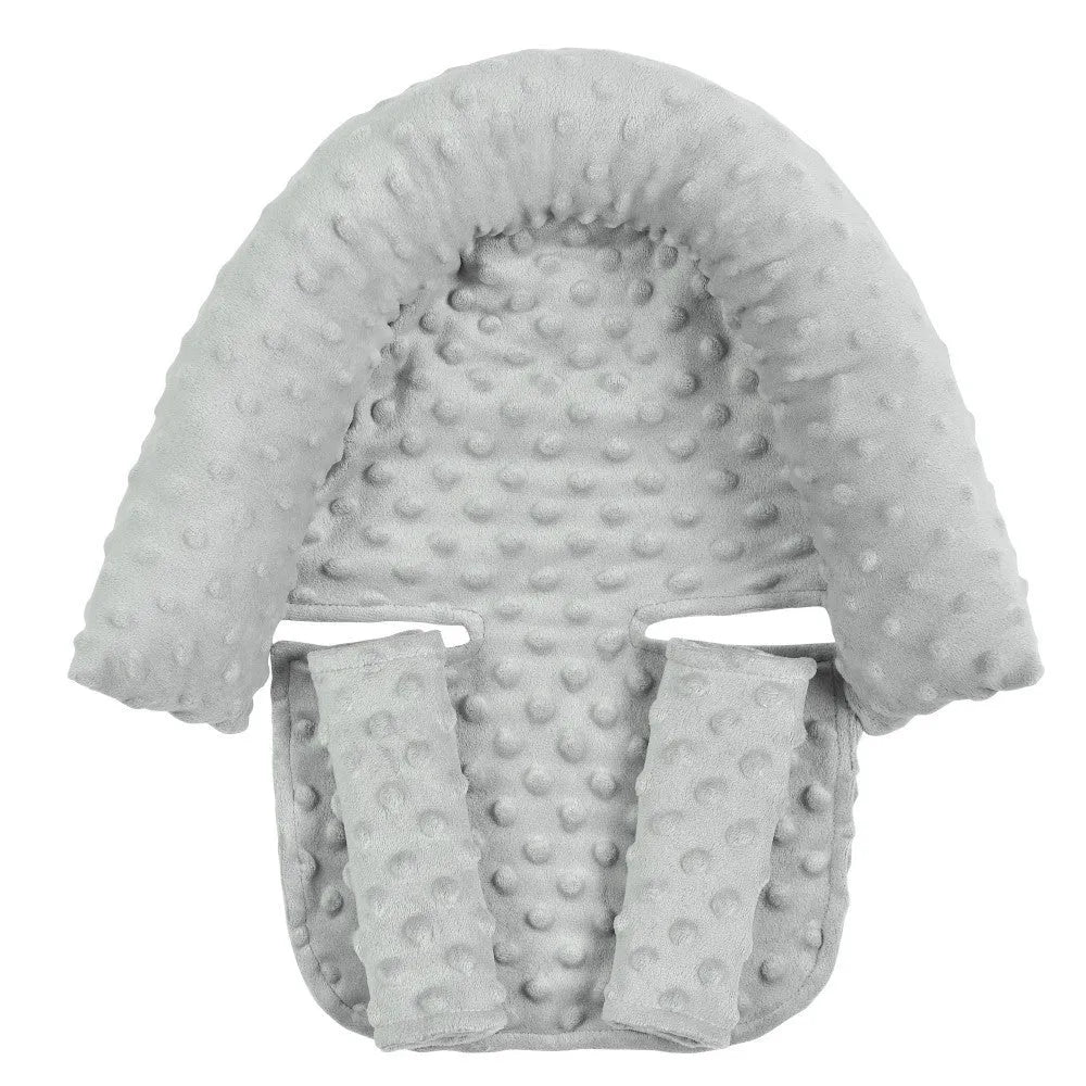 Babies' shaping pillow in Crystal Velvet fabric with two belts for head support, in white colour option