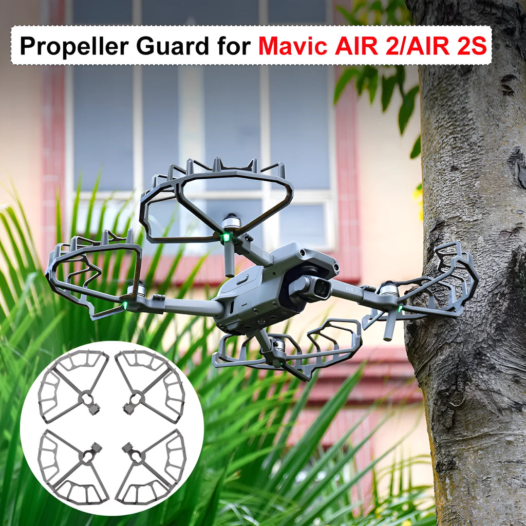 Grey ABS plastic propeller protection ring for DJI Mavic Air 2 and Air 2S drones on a white background.