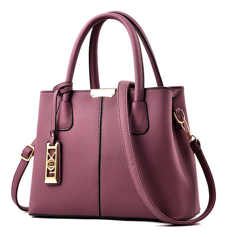 Women's large capacity PU leather shoulder handbag in horizontal square design with single strap
