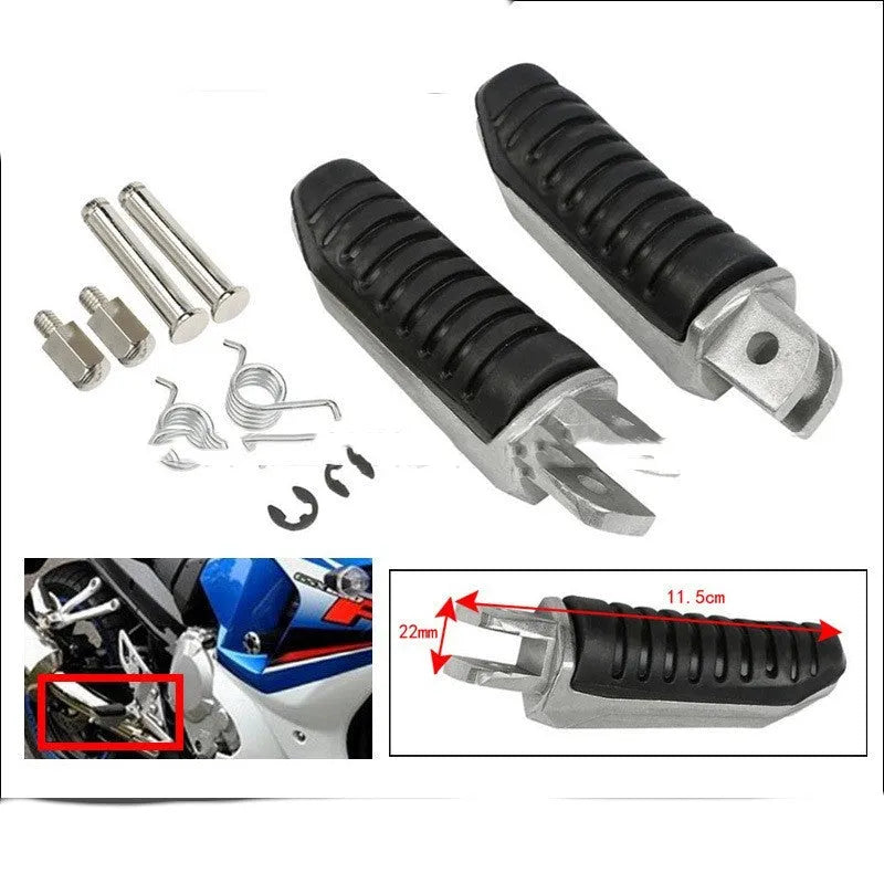 Black aluminium alloy motorcycle foot pegs set for Suzuki Hayabusa and V-Strom models