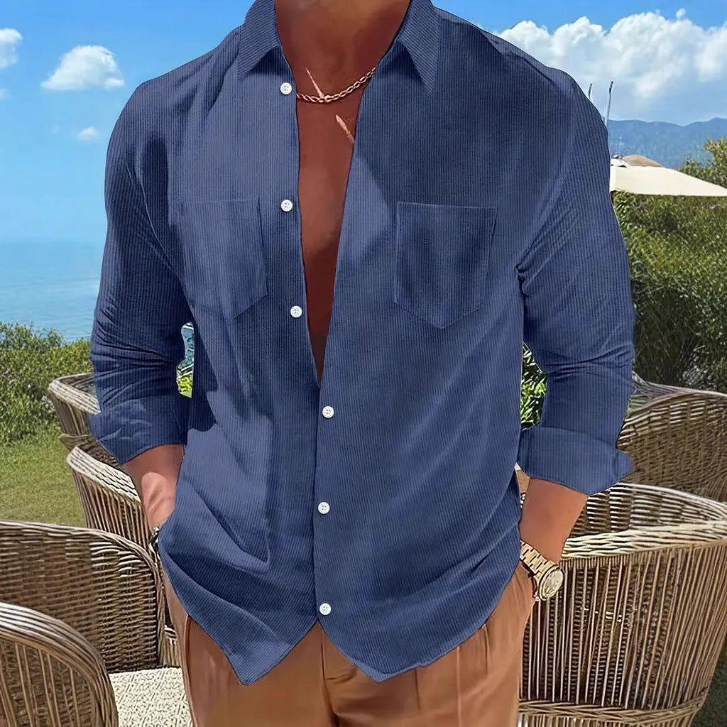 Casual Long-Sleeve Corduroy Shirt