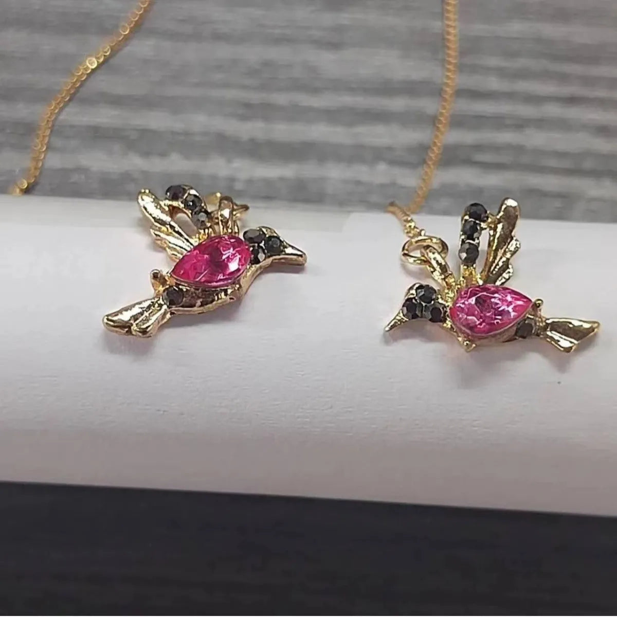 Women's long alloy bird earrings with mixed zirconium wings in red, blue, and red lvzuan colours
