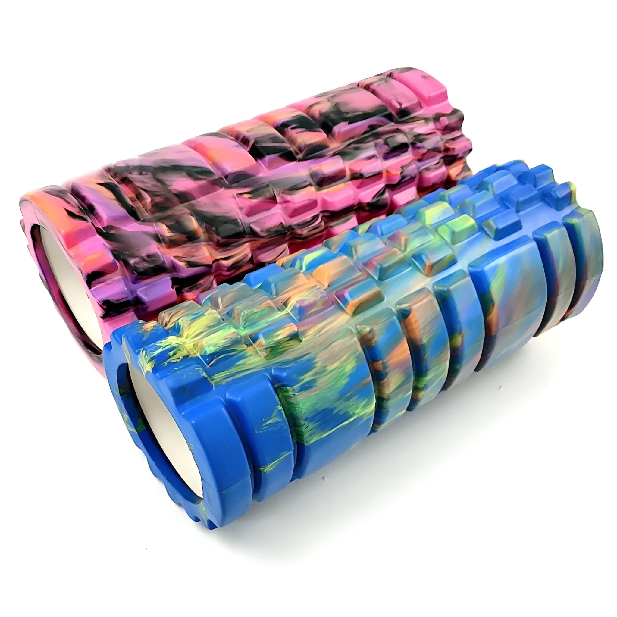 33cm camouflage pattern EVA foam roller in blue green yellow colour for fitness massage