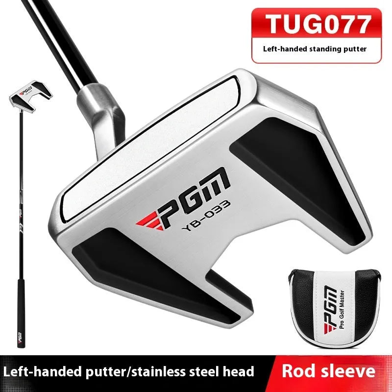 PGM left hand standing putter Silver Black stainless steel head carbon shaft aiming line