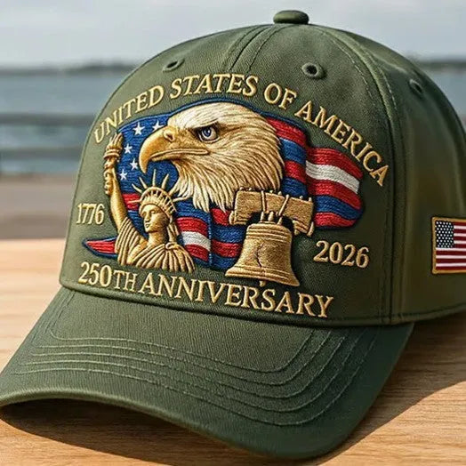 250 weeks old embroidered American eagle head cotton baseball cap dome crown sunscreen breathable sunshade anniversary colours