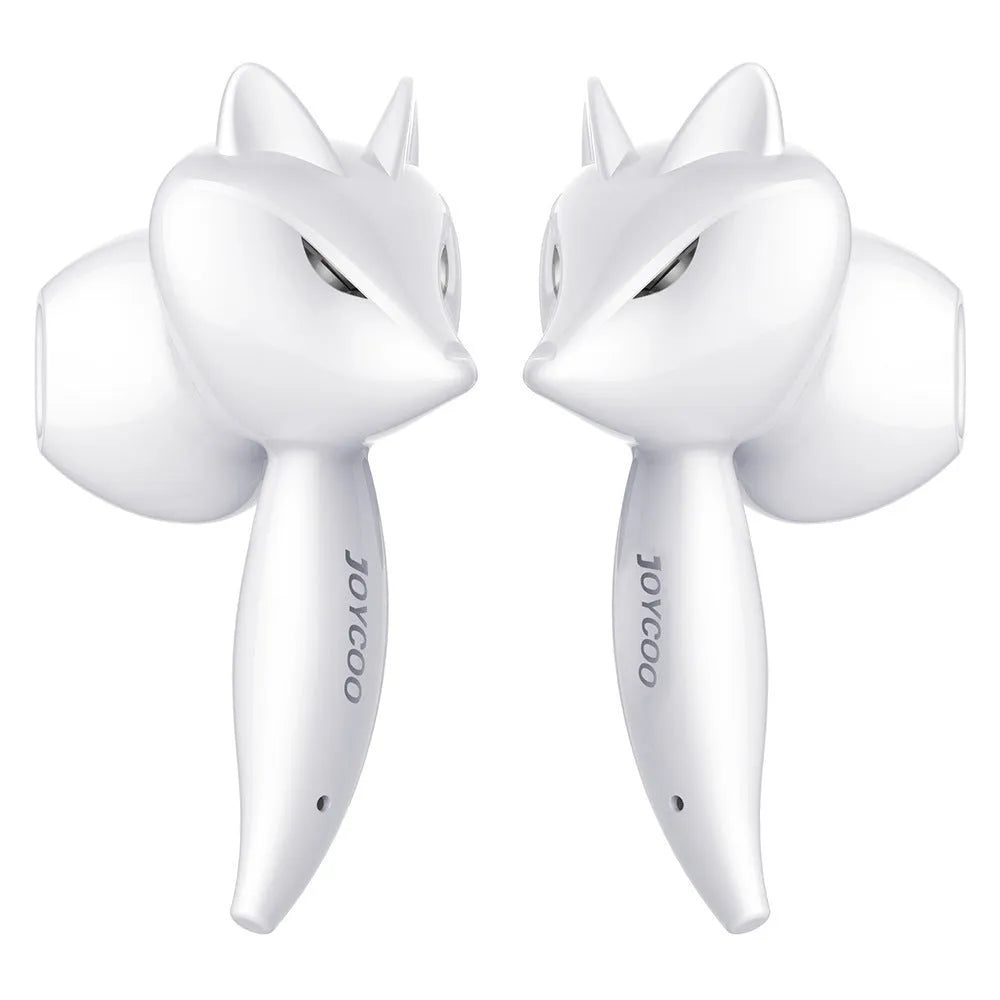 Cartoon fox Bluetooth wireless headset, red and white double stereo earplug with battery display