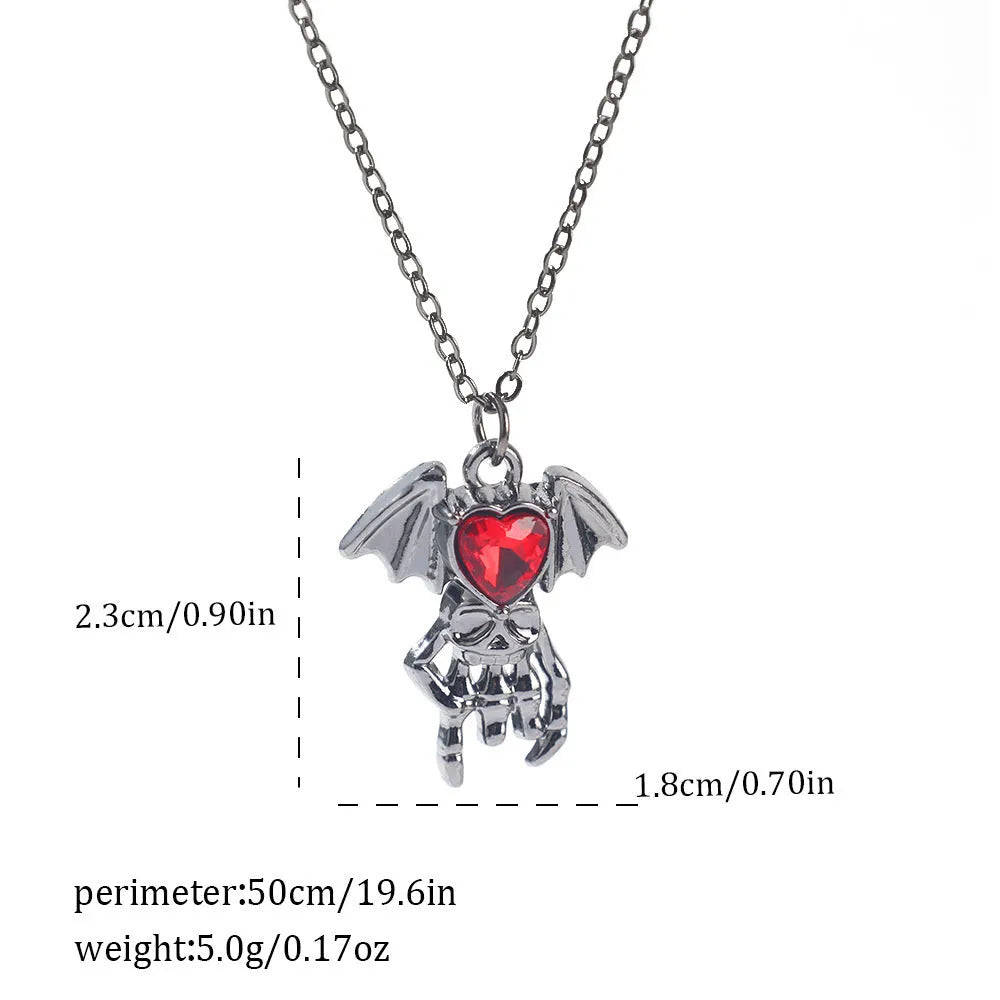 Halloween Spider Bat Necklace with electroplated alloy pendant in dark style designs
