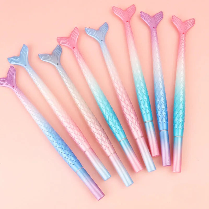 Cartoon mermaid design gel pen with 0.38mm fine tip and plastic shell