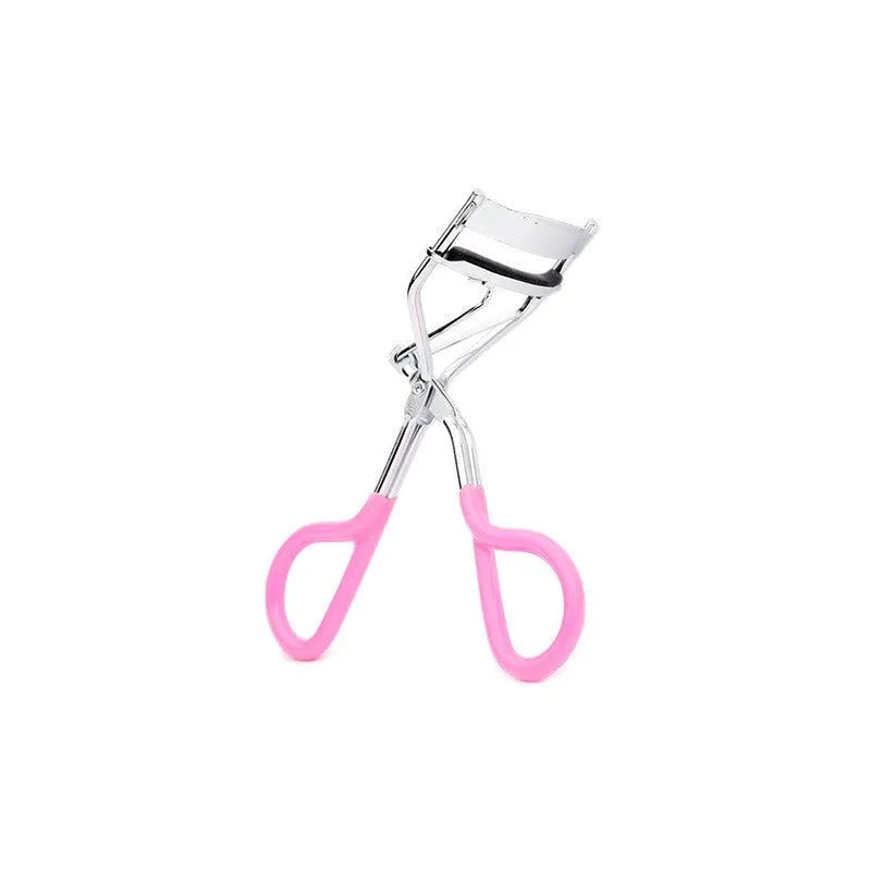 Metal eyelash curler in black on white background, non-electric integral beauty makeup tool
