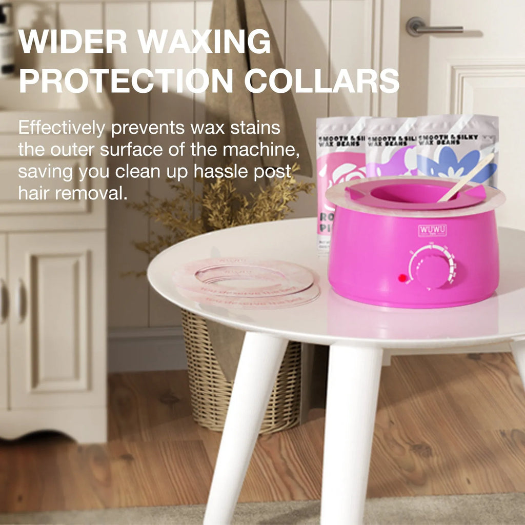 Black or pink 52-piece professional waxing kit with wax warmer, beans, lotion, masks, and tools