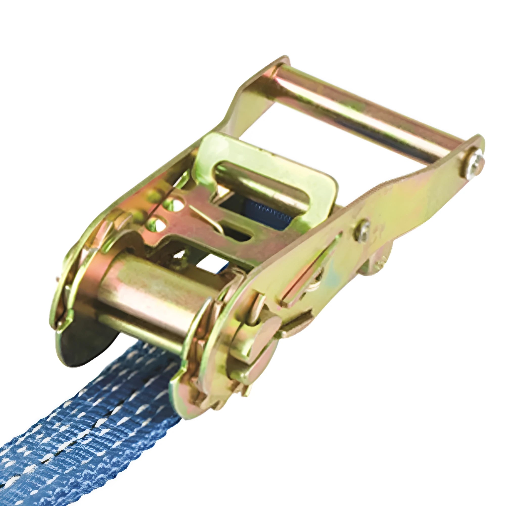 Ratchet tensioner tool with double hook straps for cargo binding and furniture fastening