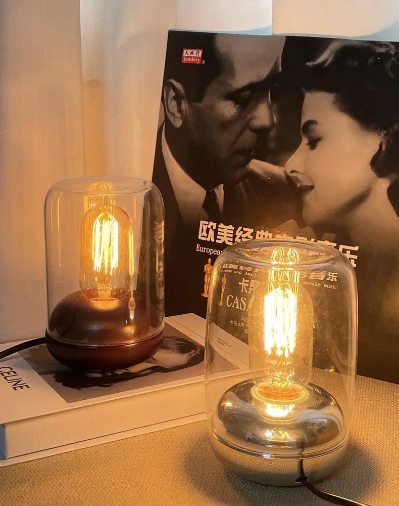 Geometric glass essential oil lamp with modern design for bedroom aromatherapy