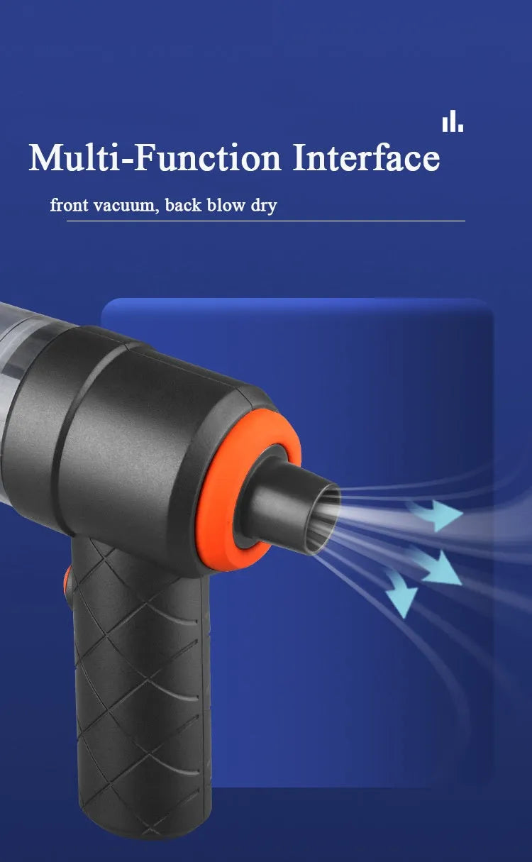 Mini car vacuum cleaner wireless strong suction black handheld for car interior cleaning