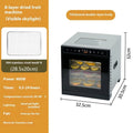 Stainless steel double-layer fruit dehydrator with LED control panel and multiple drying trays.