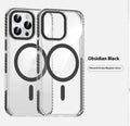 Transparent magnetic phone case with anti-fall protection in Obsidian Black for Apple iPhone 15 Pro