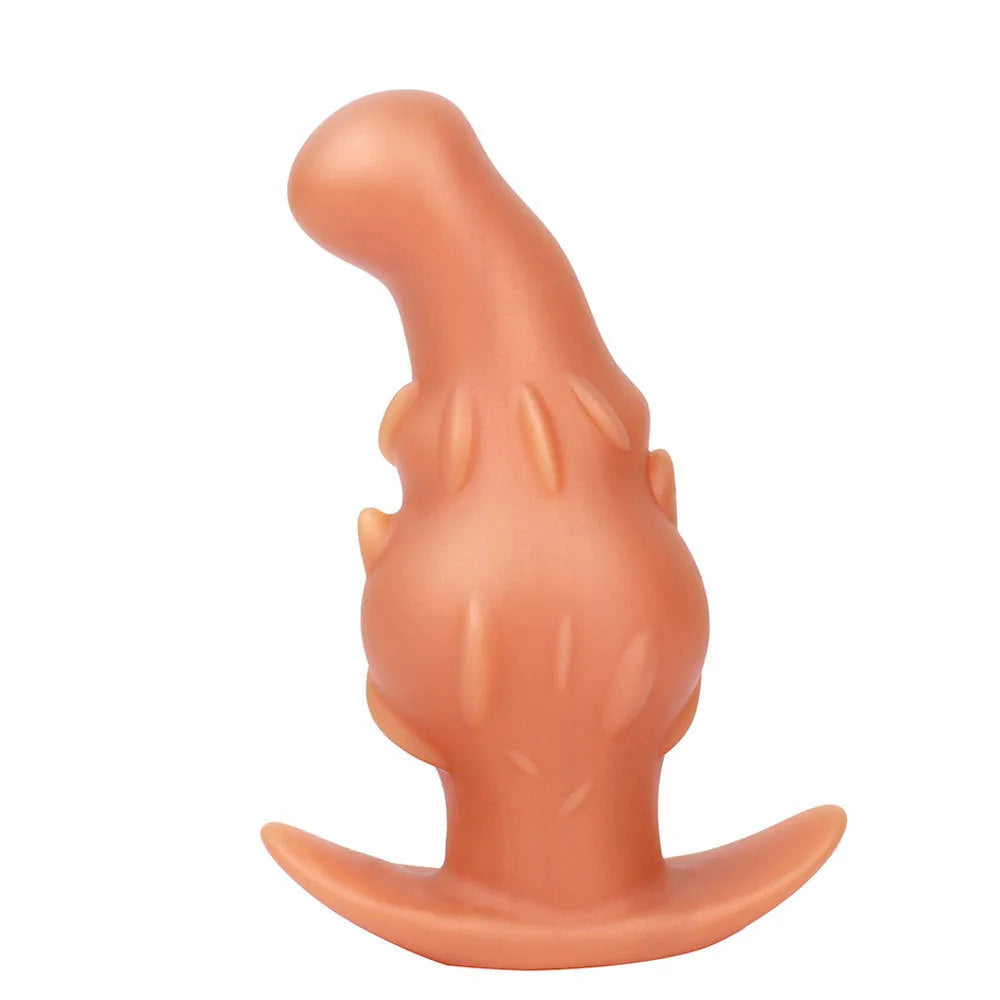Adult liquid silicone wearable masturbator toy shown in black, gold, and purple colour options.