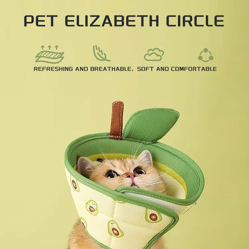 Soft adjustable cat recovery cone collar with foldable edges and EPE foam material