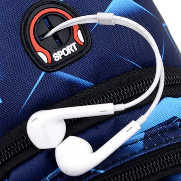 Men's Oxford cloth crossbody bag with earphone hole in medium size