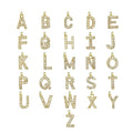 Light luxury copper pendant necklace with micro zircon inlaid letter, unisex O-ring chain, electroplated finish, style options A-Z